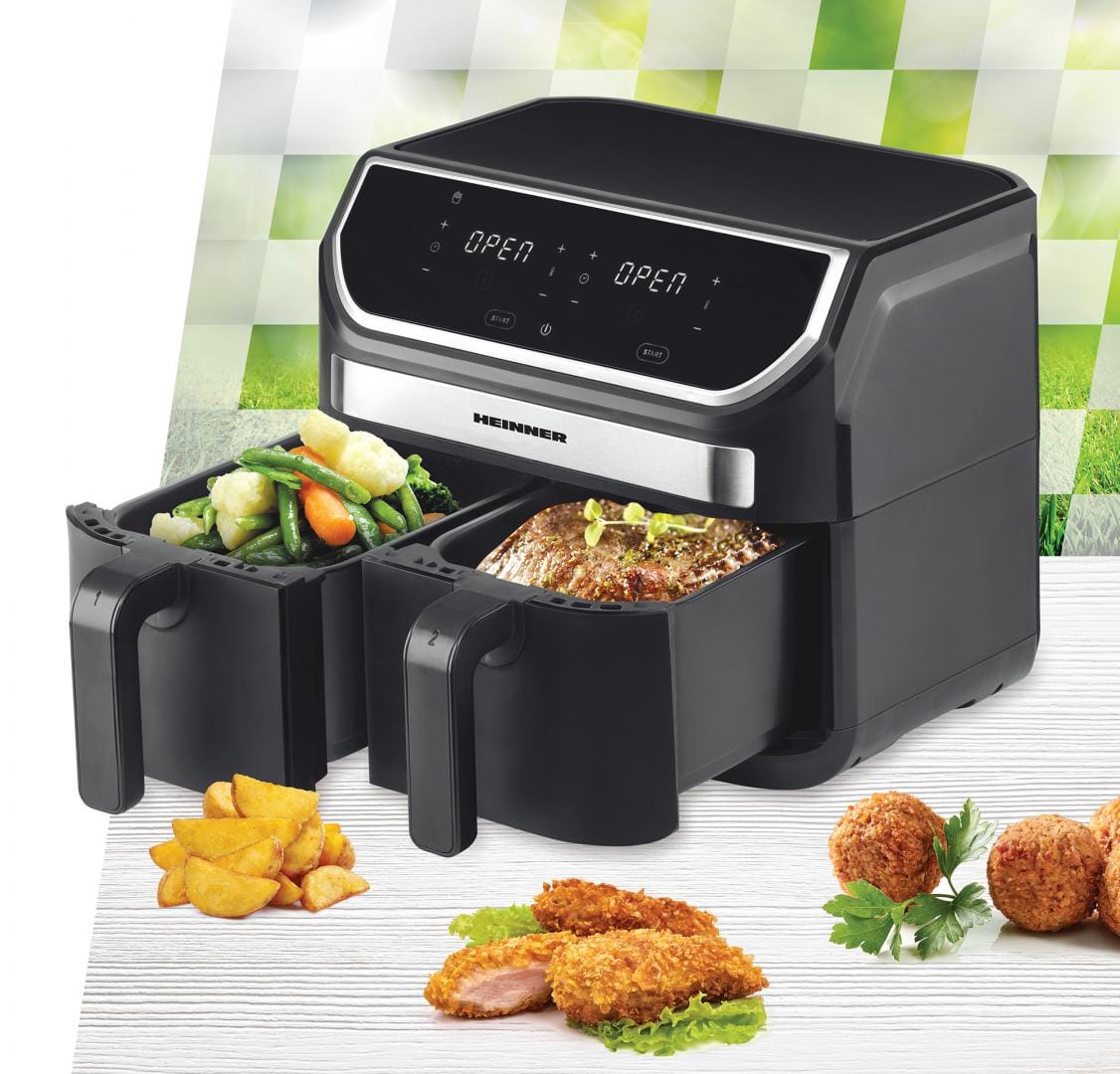 Heinner Air Fryer Air Fryer Heinner HAF-KDB1700BK | 1700W, Dubla, 8L, Digital, Negru