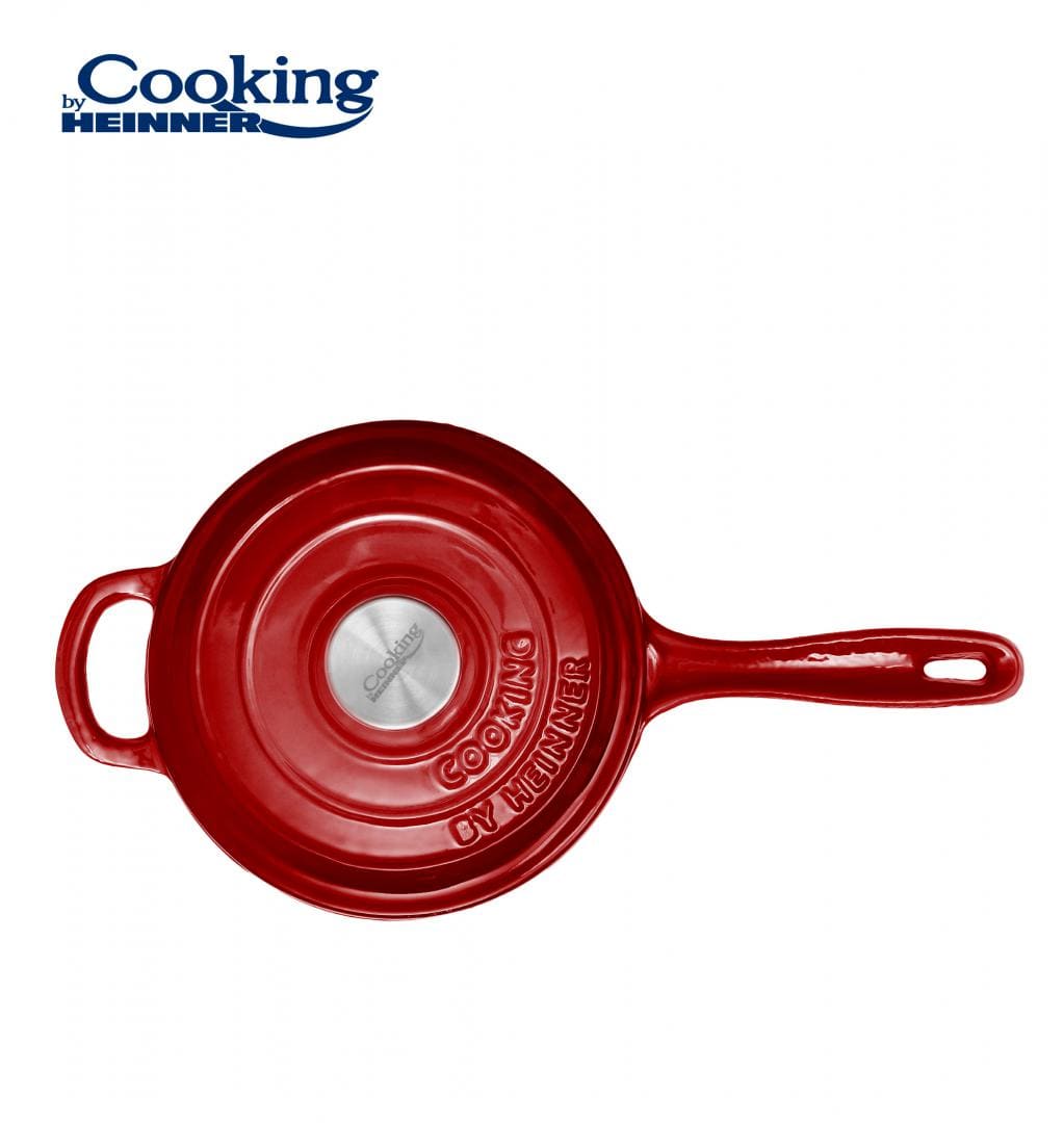 HEINNER CASEROLA FONTA EMAILATA + CAPAC 19 X 9 CM, 1.8 L, RED LINE, COOKING BY HEINNER