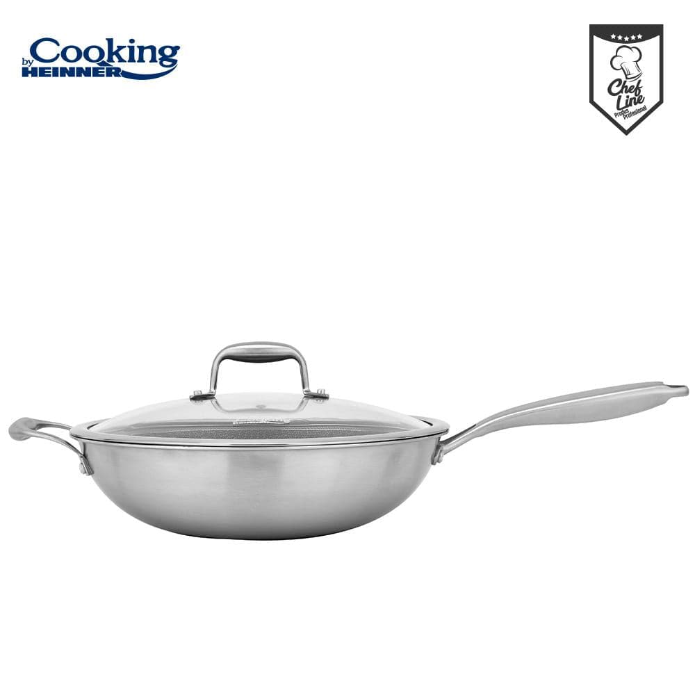 Heinner Tigaie Tigaie Wok Heinner HR-MRK-28W | Inox, 30cm, 4.5L, Capac Sticla