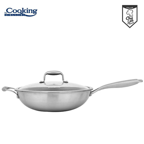 Heinner Tigaie Tigaie Wok Heinner HR-MRK-28W | Inox, 30cm, 4.5L, Capac Sticla