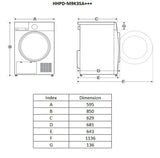 Heinner Resigilat - Uscator de rufe [RESIGILAT] Uscator de rufe Heinner HHPD-M9K3SA+++ | 9kg, Pompa de caldura, A+++, Alb, 59.5x67.5x84.5cm