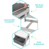 Set Masuta și 2 Scaune pentru Copii, Alb Mdf, U-grow