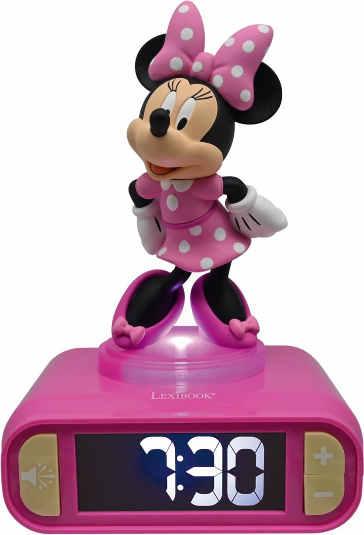 Ceas Desteptator cu Lumina 3D, Minnie Mouse — Lexibook