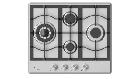 Fram Plita pe gaz Plita Incorporabila Fram FBH-M4IWF-SS | 4 Arzatoare, WOK, Gratar Fonta, Inox, 60cm