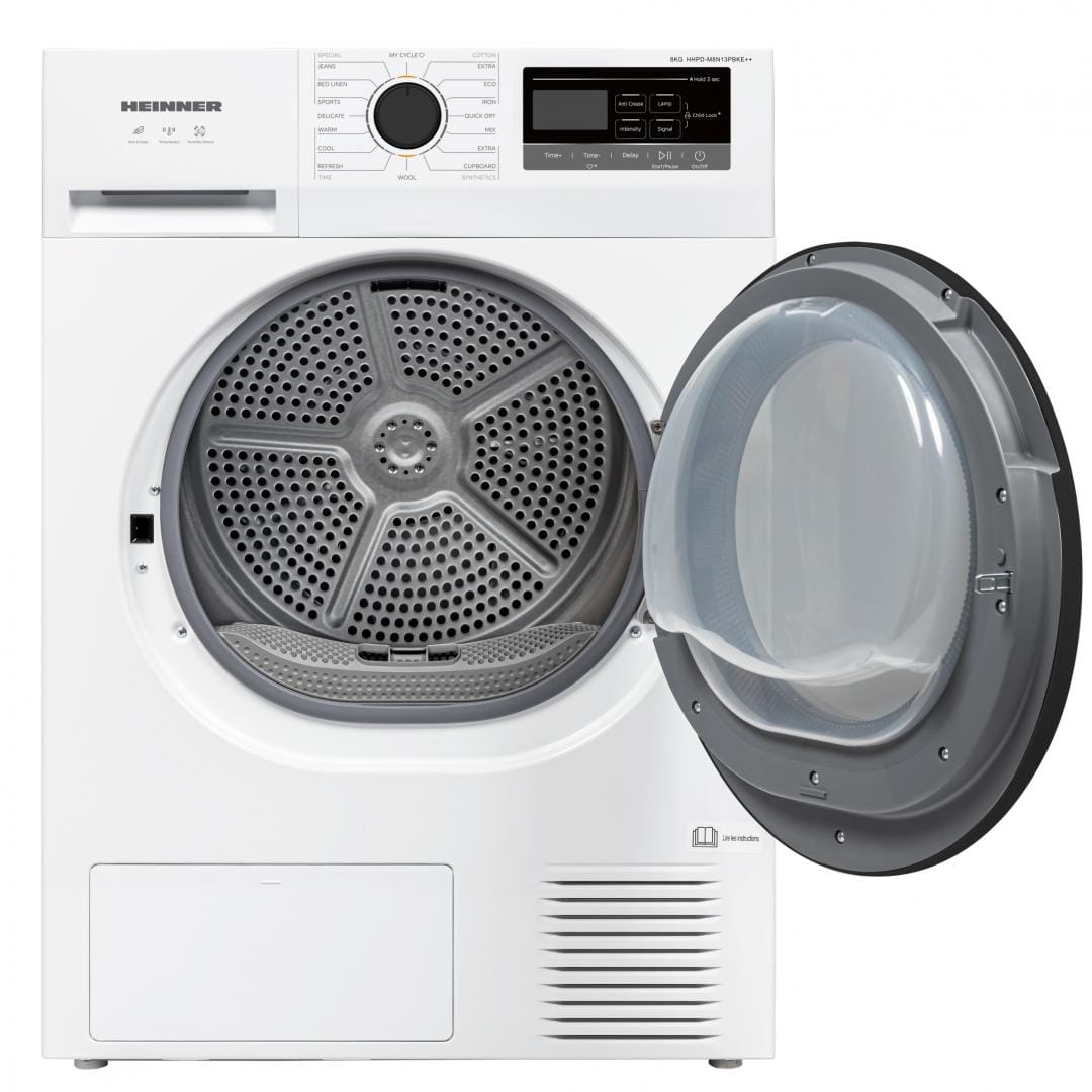 Heinner Uscator de rufe Uscator de Rufe Heinner HHPD-M8N13PBKE++ | 8kg, Pompa de Caldura, A++, Alb, 59.5x66x84.5cm