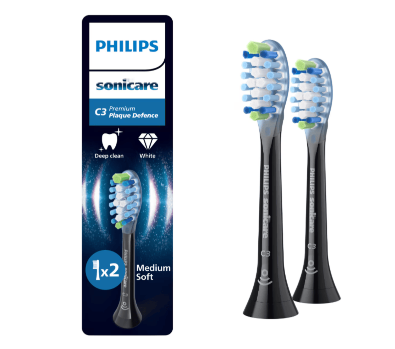Philips Perie Perie Philips Sonicare HX9042/88 | Plaque Defence, 2 capete, Click-on, BrushSync, Negru