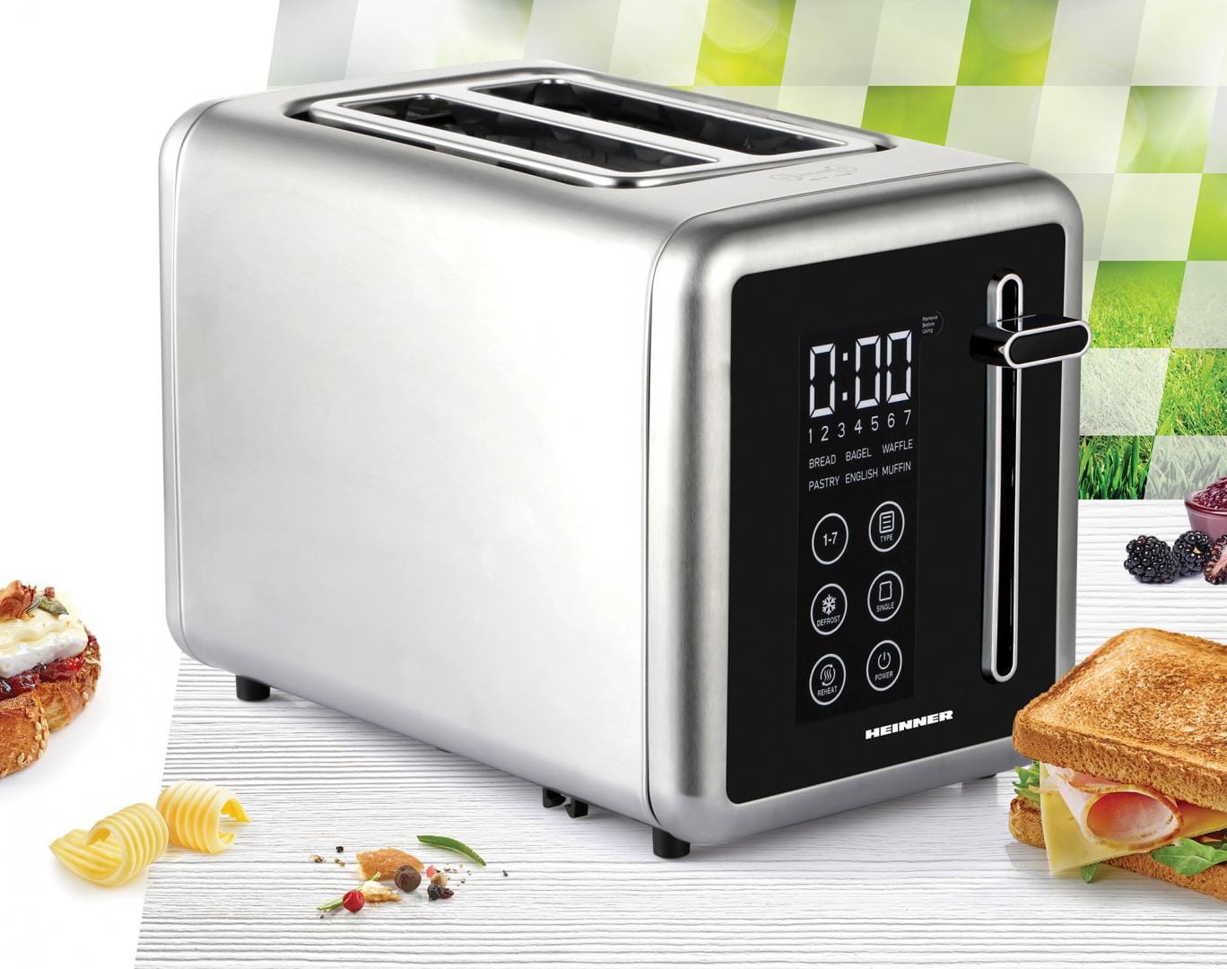 Heinner Prajitor de paine Prajitor de Paine Heinner HTP-DD900BKSS | 900W, 2 Sloturi, 6 Trepte, Inox