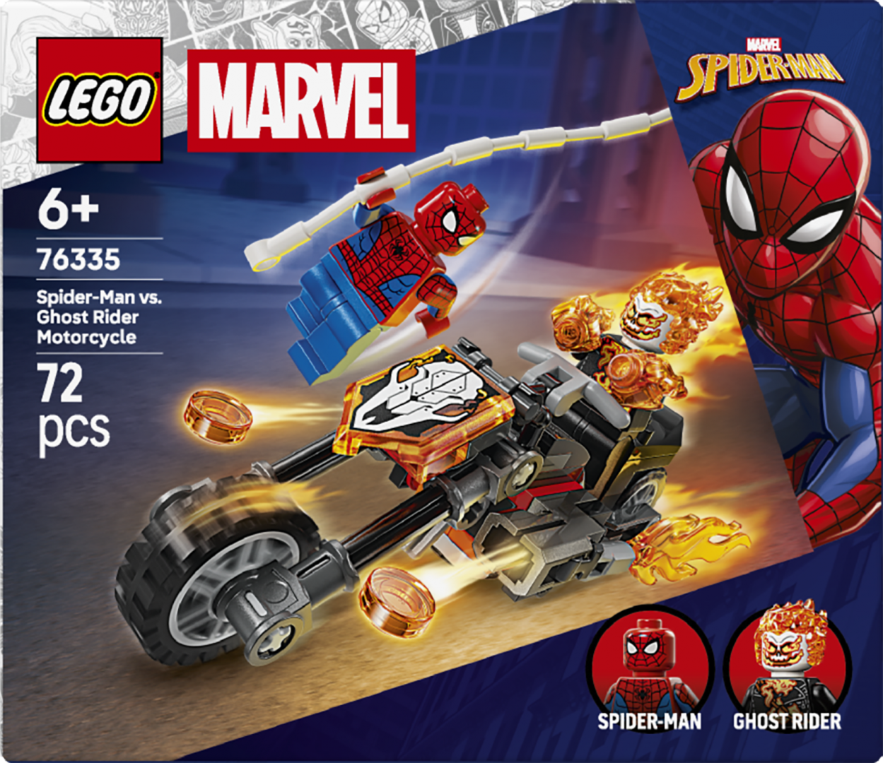 Omul Paianjen Vs Calaretul Fantoma pe Motocicleta LEGO76335