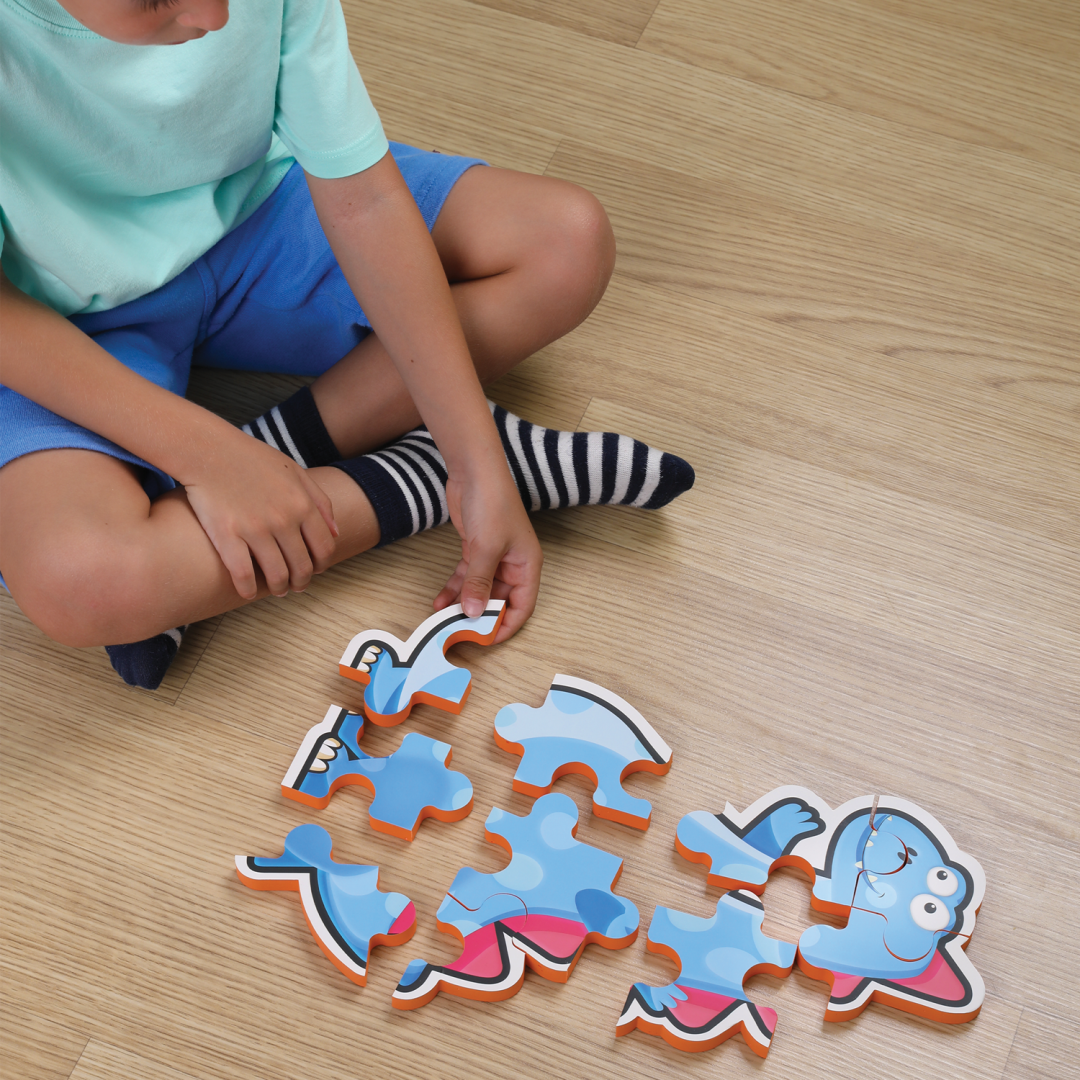 Puzzle din Spuma EVA, Maxi cu 10 Piese, Albastru, Puedo — Puedo Toys