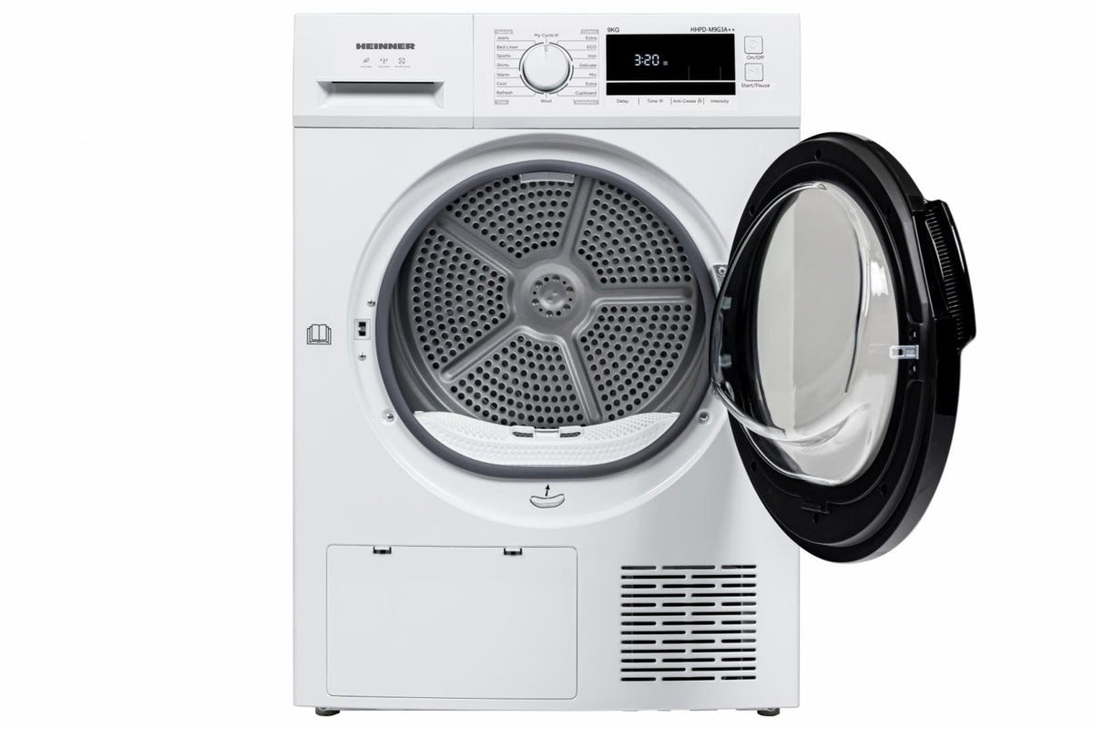Heinner Uscator de rufe [RESIGILAT] Uscator de rufe Heinner HHPD-M9G3A++ | 9kg, Pompa de caldura, Clasa D, 14 programe, 60x68x85cm