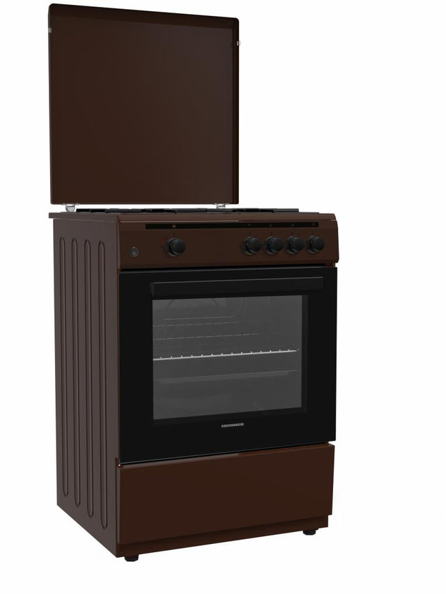 [RESIGILAT] Aragaz Gaz Heinner HFSC-V60BRW | 60cm, 4 Arzatoare, Capac Sticla, Alb, 60x60x85cm