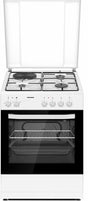 Heinner Aragaz Aragaz Mixt Heinner HFSC-S60E1HSWH | 60cm, 4 Arzatoare, Cuptor Electric, Alb, 60x60x83cm