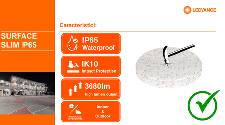 Ledvance Plafoniera LED Plafoniera LED Ledvance SURFACE SLIM SQUARE 260 | 26W, 2730lm, 4000K, IP65
