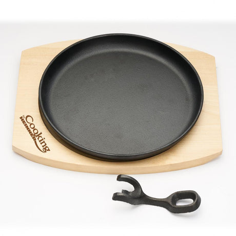 Heinner Articole bucatarie Platou Servire Heinner HR-YT-912 | 22cm, Fonta Pura, Maner Detasabil, Baza Lemn