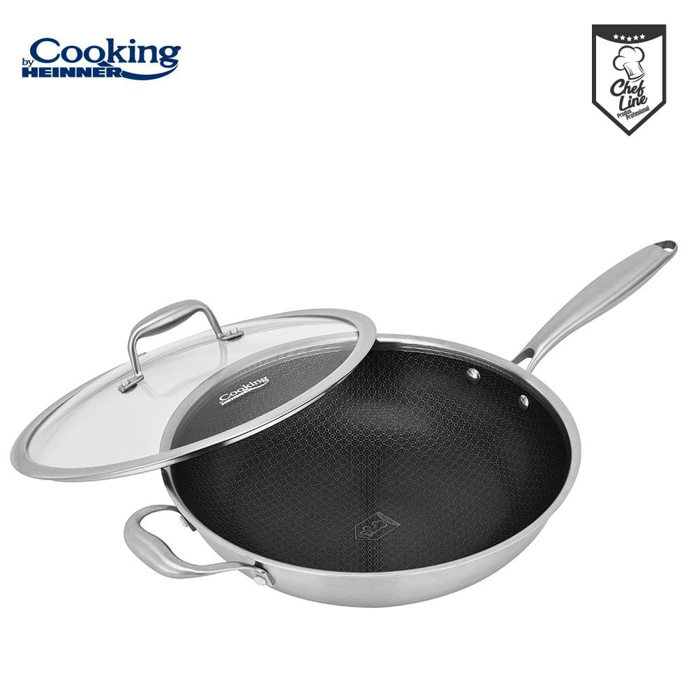 Heinner Tigaie Tigaie Wok Heinner HR-MRK-28W | Inox, 30cm, 4.5L, Capac Sticla