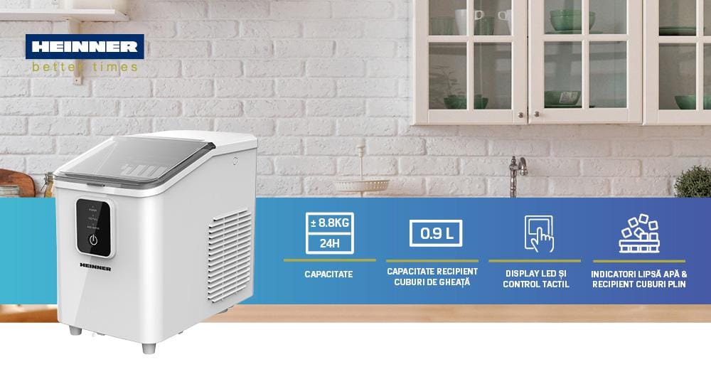 HEINNER Mașină de cuburi gheață HEINNER Frosty Breeze HIM-DW120WH
