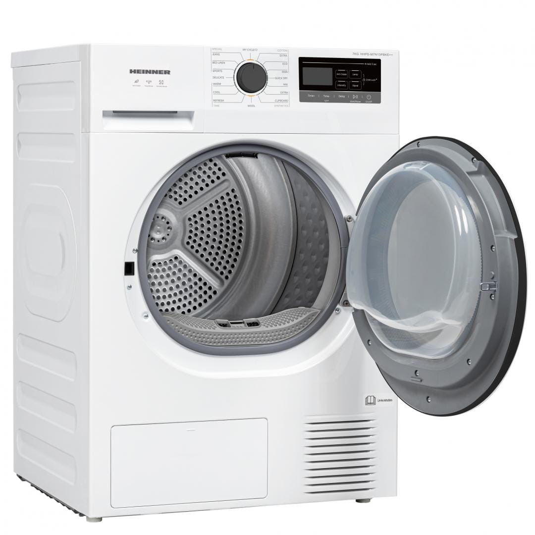 Heinner Uscator de rufe Uscator de rufe Heinner HHPD-M7N13PBKE++ | 7kg, Pompa de caldura, A++, Alb, 59.5x60x85cm
