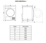 Heinner Uscator de rufe [RESIGILAT] Uscator de rufe Heinner HHPD-M8G3PDA++ | 9kg, Clasa E, Pompa de caldura, 14 programe, 59.5x60x84.5cm