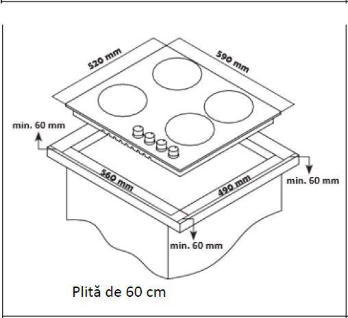 [RESIGILAT] Plita Incorporabila Heinner HBH-S584WI-IX | 4 Arzatoare, Wok, Inox, 58x51x10cm