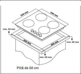 [RESIGILAT] Plita Incorporabila Heinner HBH-S584WI-IX | 4 Arzatoare, Wok, Inox, 58x51x10cm
