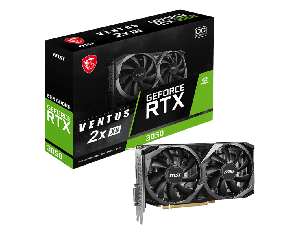 MSI Placa video Placa Video MSI GeForce RTX 3050 VENTUS 2X XS 8G OC | 8GB GDDR6, 128-bit, PCIe 4.0