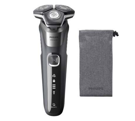 Philips Aparat de barbierit Aparat de barbierit Philips S5887/10 | Seria 5000, umed/uscat, SkinIQ, 360°, LED