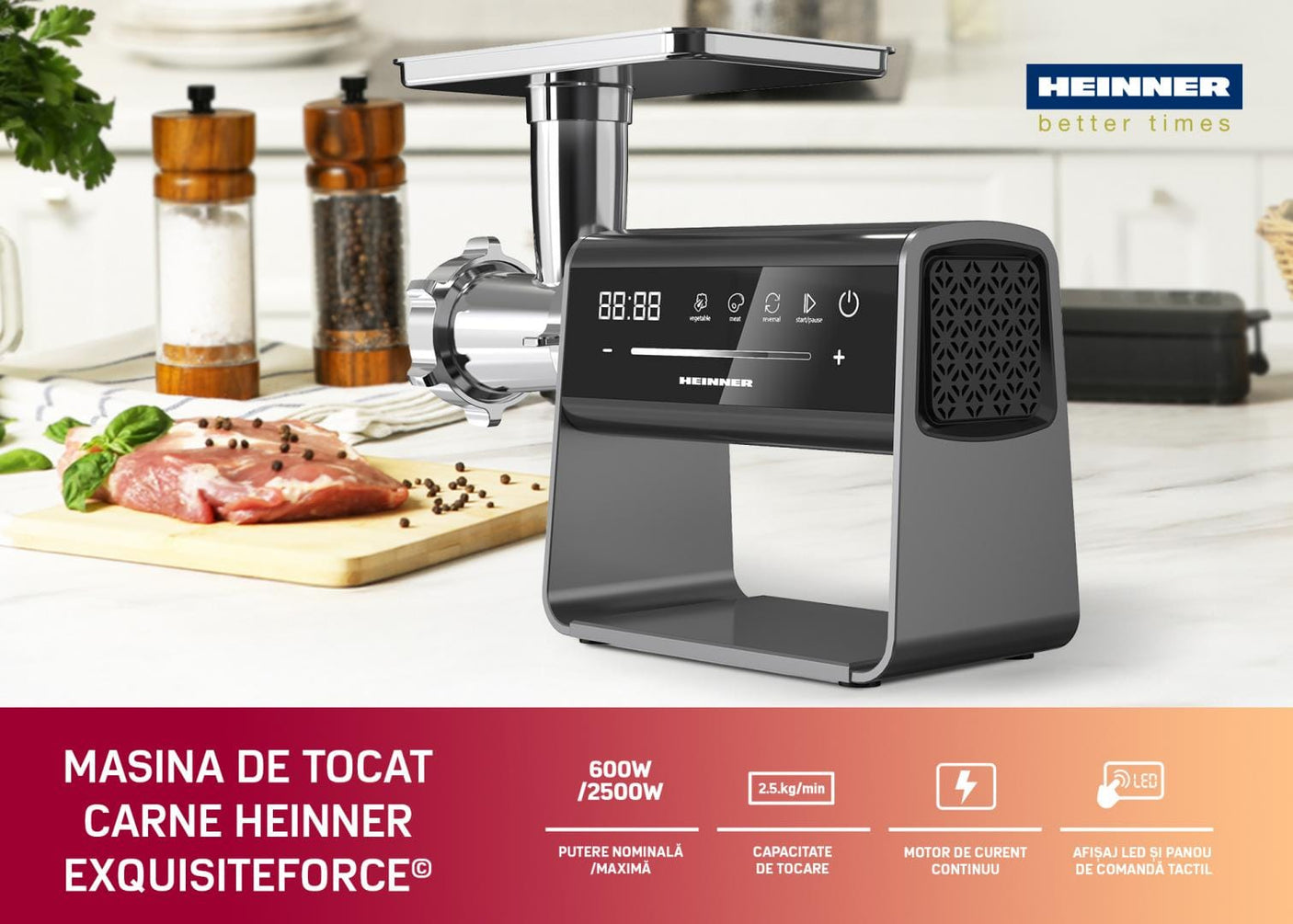 Heinner Masina de tocat Masina de tocat Heinner HMG-DIS2500 | 2500W, Accesorii incluse, Negru