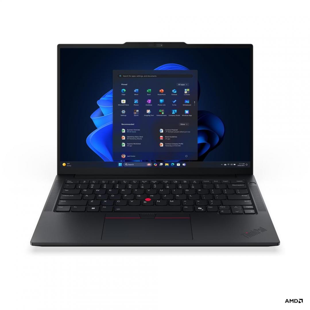 Lenovo Laptop ThinkPad E14 Gen 7 (AMD); 14" WUXGA (1920x1200) IPS 300nits Anti- glare, 45% NTSC, 60Hz; AMD Ryzen™ 7 250 (8C / 16T, 3.3 / 5.1GHz, 8MB L2 / 16MB L3); Video Integrated AMD Radeon™ 780M Graphics;