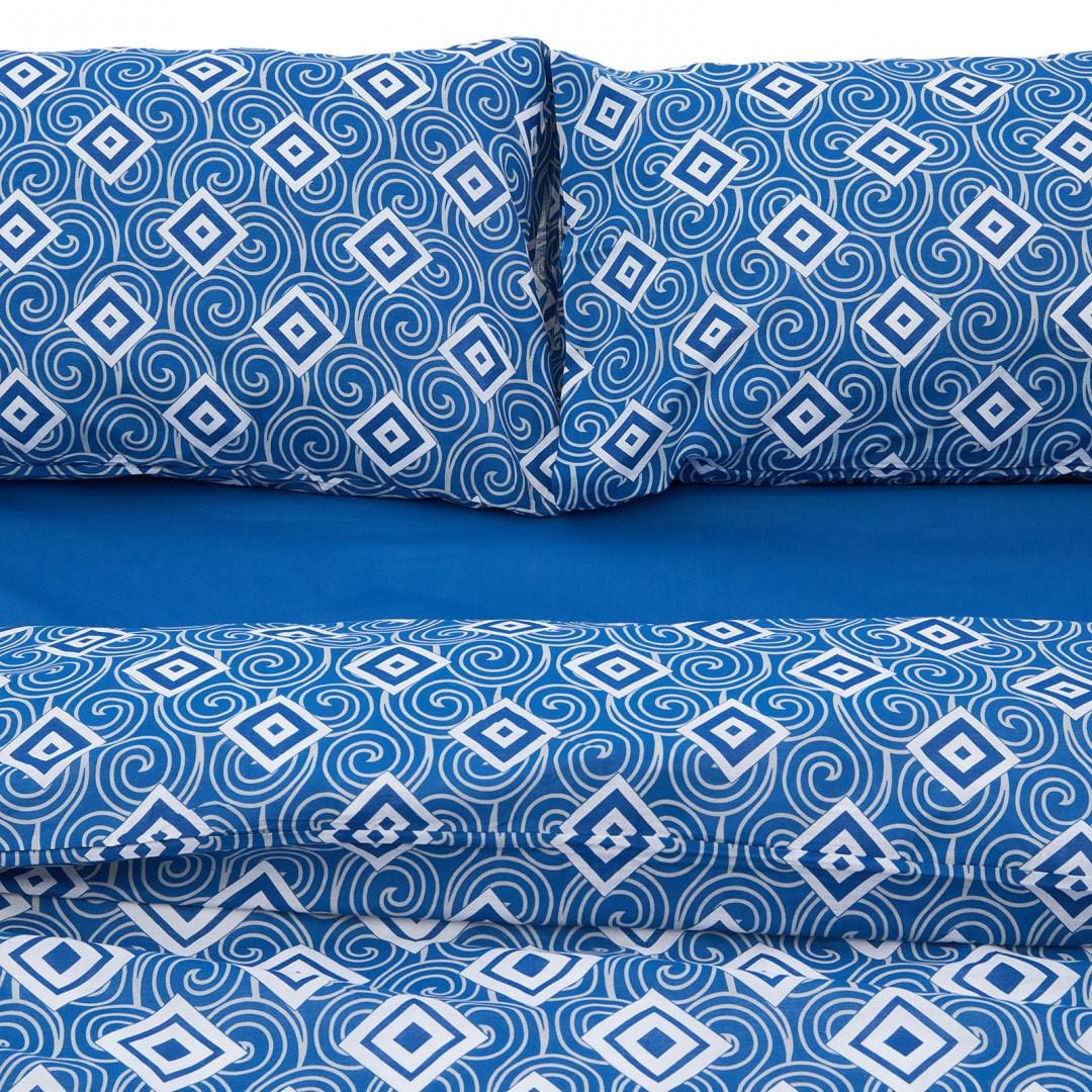 Heinner Lenjerie de pat Lenjerie de Pat Heinner HR-DBL132-BLU | Dubla, 100% Bumbac, 4 Piese, Albastru