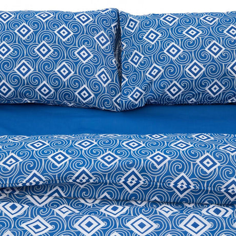 Heinner Lenjerie de pat Lenjerie de Pat Heinner HR-DBL132-BLU | Dubla, 100% Bumbac, 4 Piese, Albastru