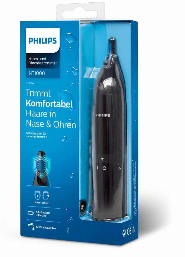 Philips Aparat de tuns Aparat de tuns Philips NT1650/16 | Nas si urechi, Waterproof, Protectie dual, Baterie AA