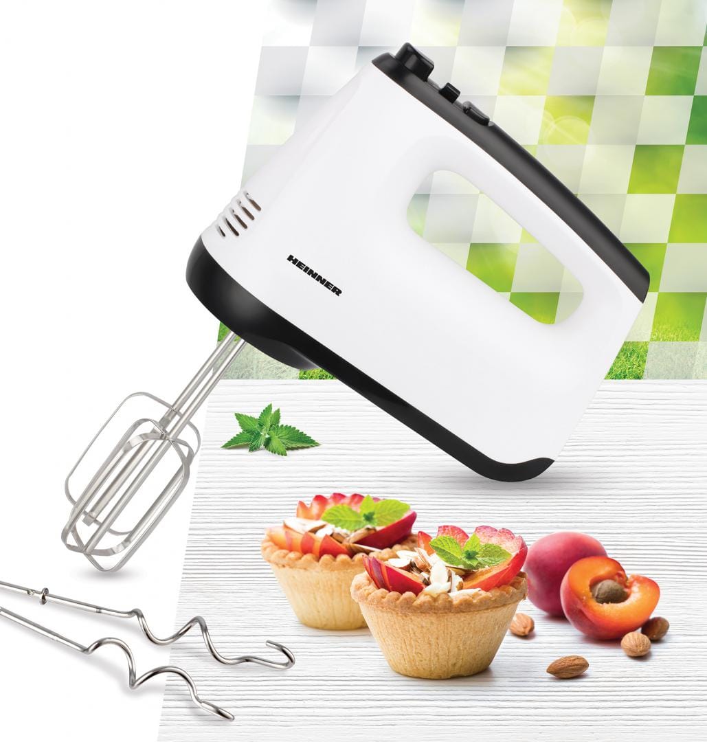Heinner Mixer Mixer De Mana Heinner HM-400WHBK | 400W, 5 Viteze, Alb-Negru