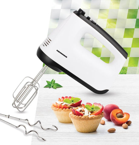 Heinner Mixer Mixer De Mana Heinner HM-400WHBK | 400W, 5 Viteze, Alb-Negru