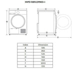 [RESIGILAT] Uscator de rufe Heinner HHPD-M8N13PBKE++ | 8kg, Pompa caldura, Clasa E, 16 programe, 59.5x66x84.5cm