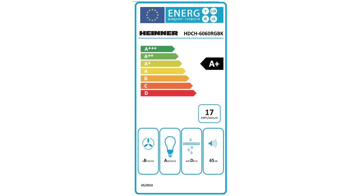 Heinner Hota decorativa Hota Decorativa Heinner HDCH-6060RGBK | 60cm, 620m3/h, RGB, Negru
