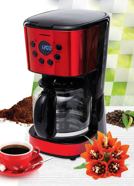 Heinner Cafetiera Cafetiera Heinner HCM-1500RDIX | Digitala, 1.5L, 1000W, Rosu
