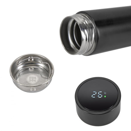 Heinner Articole bucatarie Termos Heinner HR-AER-TM45N | 450ml, Inox, Indicator LED Temperatura, Negru