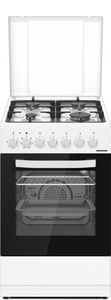 Heinner Cuptor electric [RESIGILAT] Aragaz Mixt Heinner HFSC-S65MIXF-WH | 50x60cm, 4 Arzatoare, Cuptor Electric Clasa A, Timer