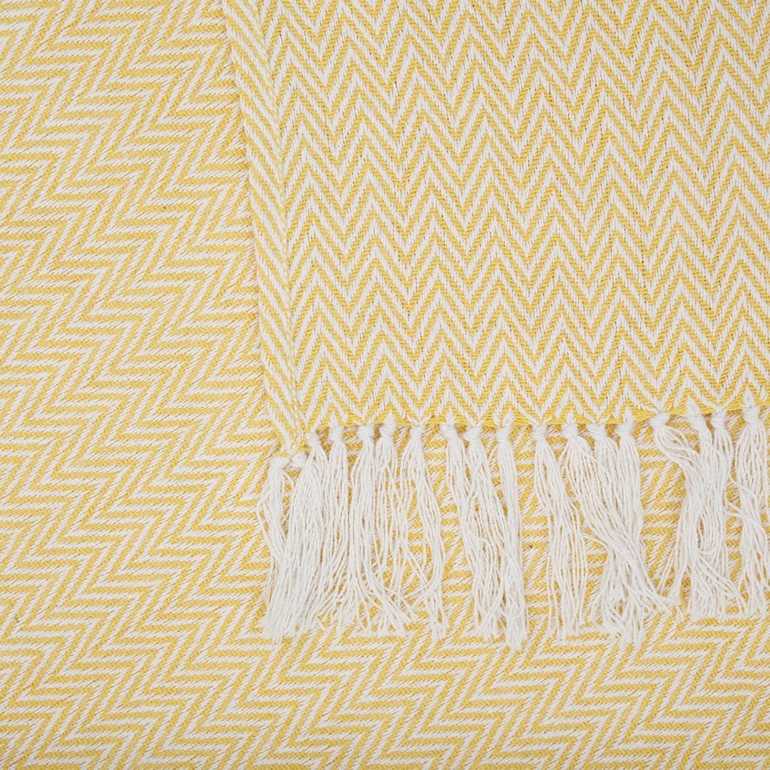 Heinner Cuvertura Cuvertura Pled Heinner HR-PLD160-ZYLW | 160x200 cm, Zig Zag, Yellow
