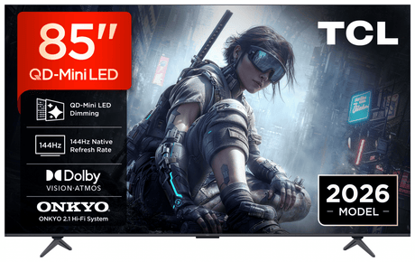TCL Televizor LED Televizor TCL QD-MiniLED 85T8D | 215cm, Smart Google TV, 4K Ultra HD, 144Hz