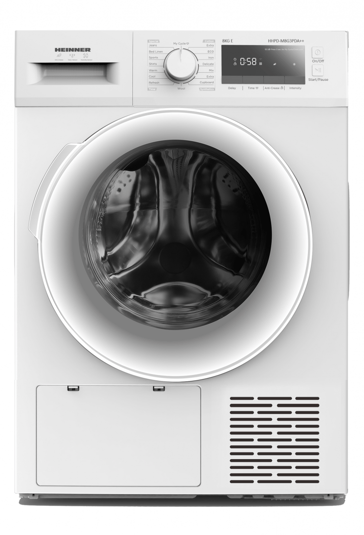 Heinner Uscator de rufe Uscator de rufe cu pompa de caldura Heinner HHPD-M8G3PDA++ | 8kg, A++, Alb, 59.5x60x84.5cm