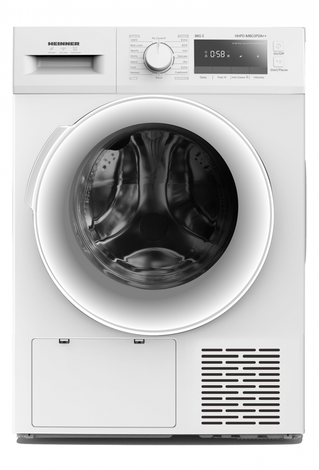 Heinner Uscator de rufe Uscator de rufe cu pompa de caldura Heinner HHPD-M8G3PDA++ | 8kg, A++, Alb, 59.5x60x84.5cm