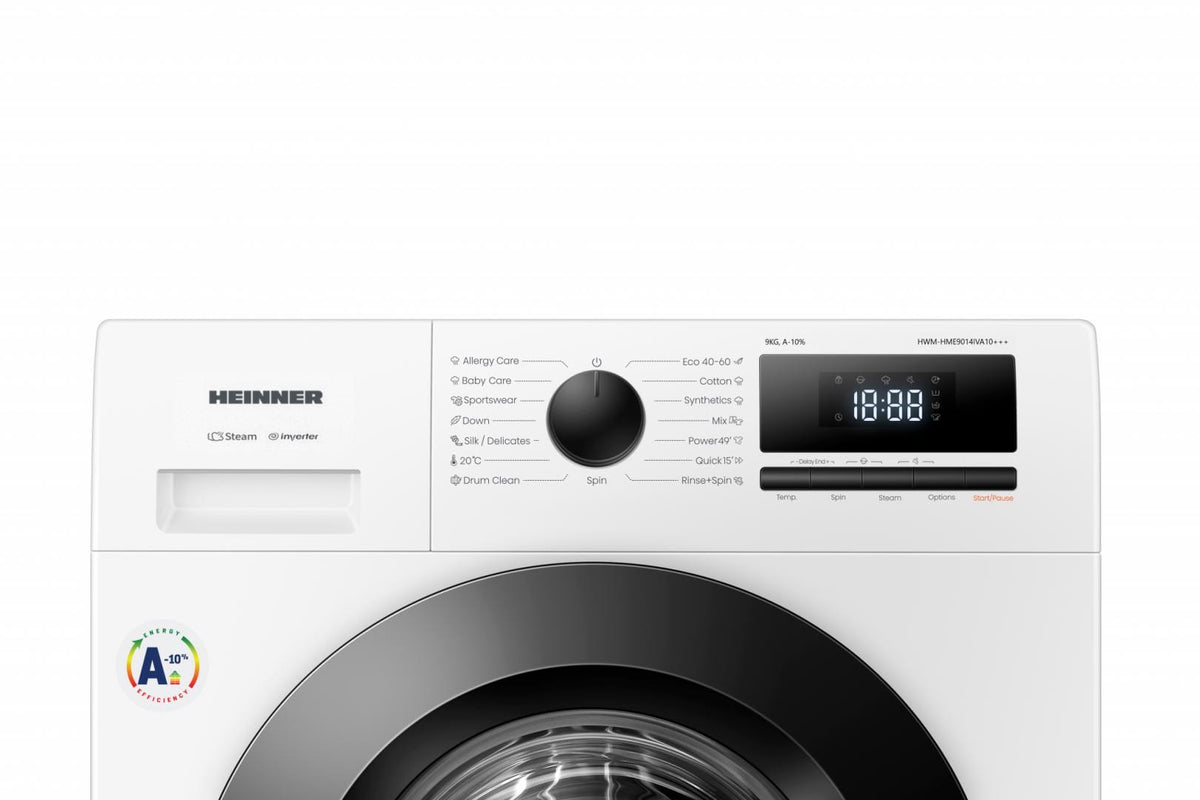 Heinner Resigilat - Masina de spalat rufe [RESIGILAT] Masina de spalat rufe Heinner HWM-HME9014IVA10+++ | 9kg, 1400RPM, A-10%, Inverter, Display, 59.5x58x84.5cm