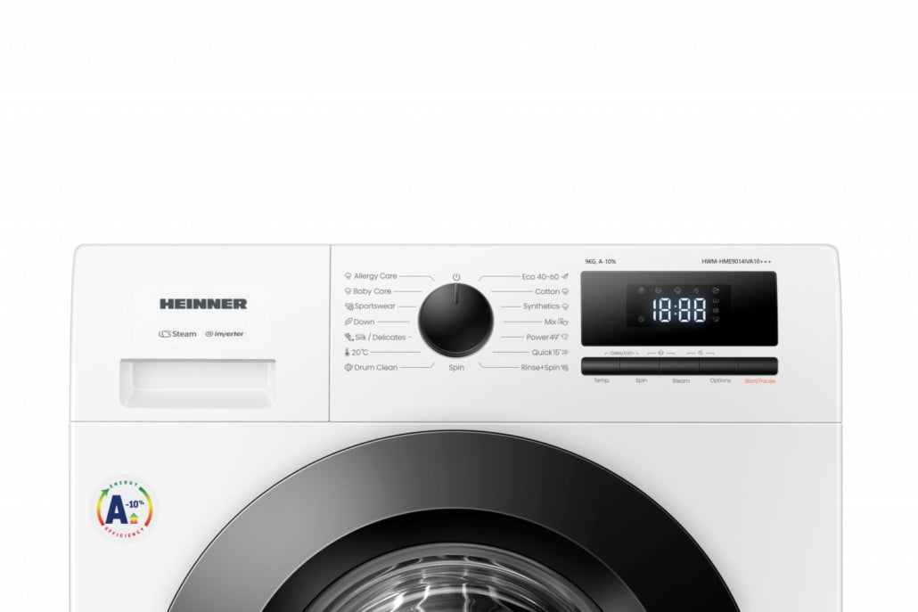 [RESIGILAT] Masina de spalat rufe Heinner HWM-HME9014IVA10+++ | 9kg, 1400RPM, A-10%, Inverter, Display, 59.5x58x84.5cm