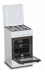 Heinner Aragaz [RESIGILAT] Aragaz Heinner HFSC-SME50WH | 50cm, 4 Arzatoare Gaz, Cuptor Electric, Alb, 49.8x50x85cm