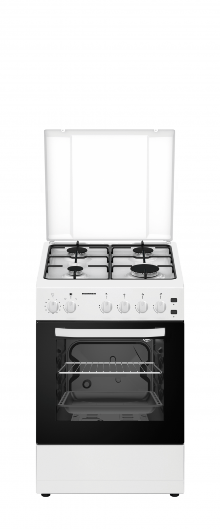 Heinner Aragaz Aragaz Heinner HFSC-S50LITGWH | Gaz, 50cm, 4 Arzatoare, Alb, 50x50x85cm