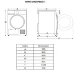 [RESIGILAT] Uscator Rufe Heinner HHPD-M9G5PBKD++ | 9kg, Pompa Caldura, Clasa D, 16 Programe, 59.5x67.5x85cm