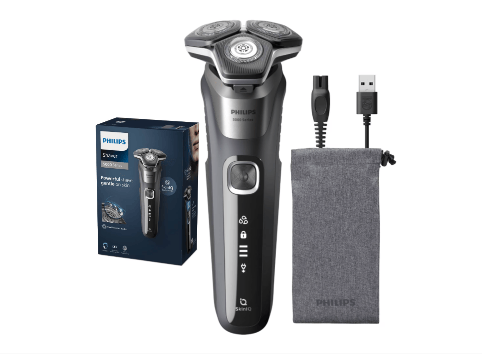 Philips Aparat de barbierit Aparat de barbierit Philips S5887/10 | Seria 5000, umed/uscat, SkinIQ, 360°, LED