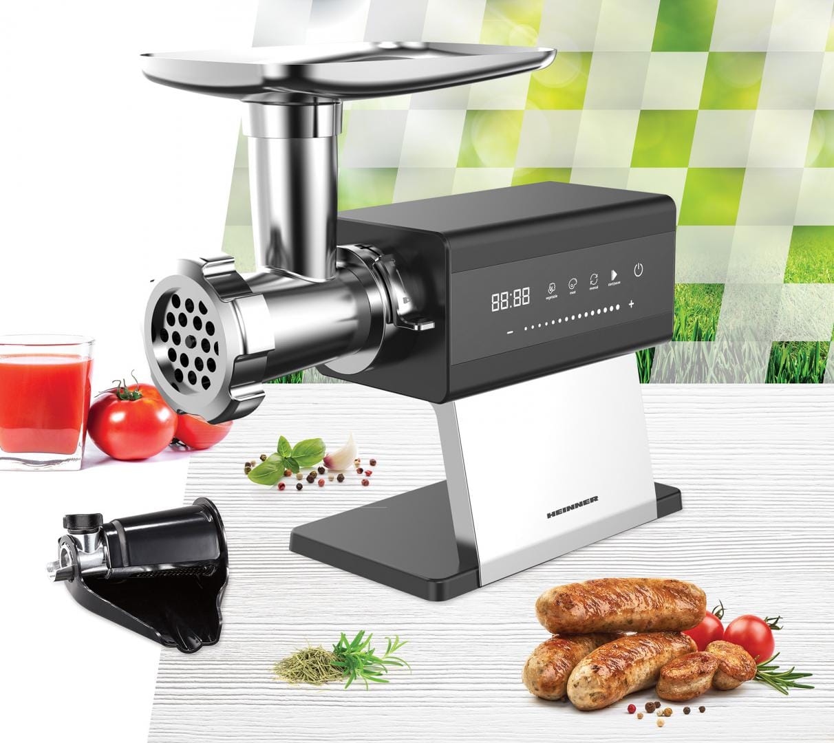 Heinner Masina de tocat Masina de Tocat Heinner HMG-DTSS2500 | 2500W, Inox, 3 Discuri
