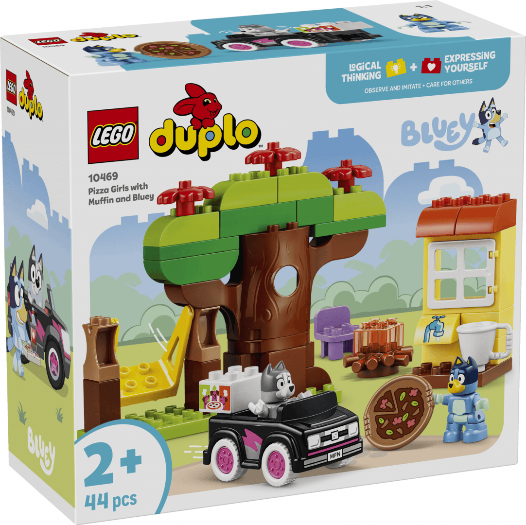 Lego Jucării Set Constructie LEGO Bluey 10469 | Muffin si Blue, Fetele care Aduc Pizza